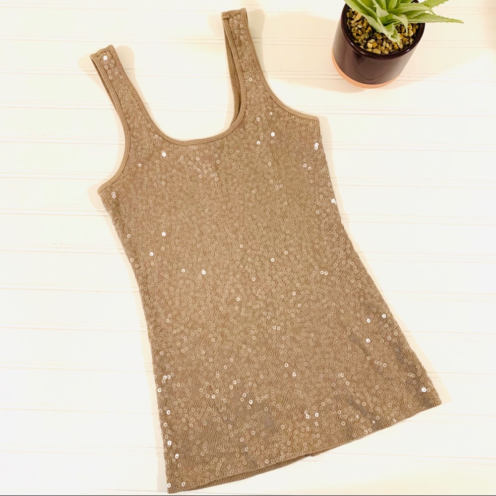 Express Layering Sequin Glitter Tank top